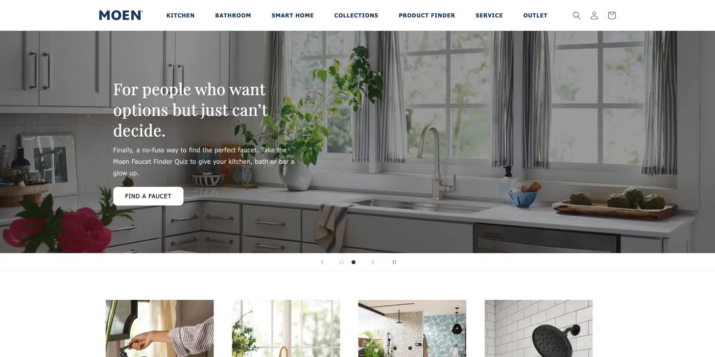 Moen direct-to-consumer storefront
