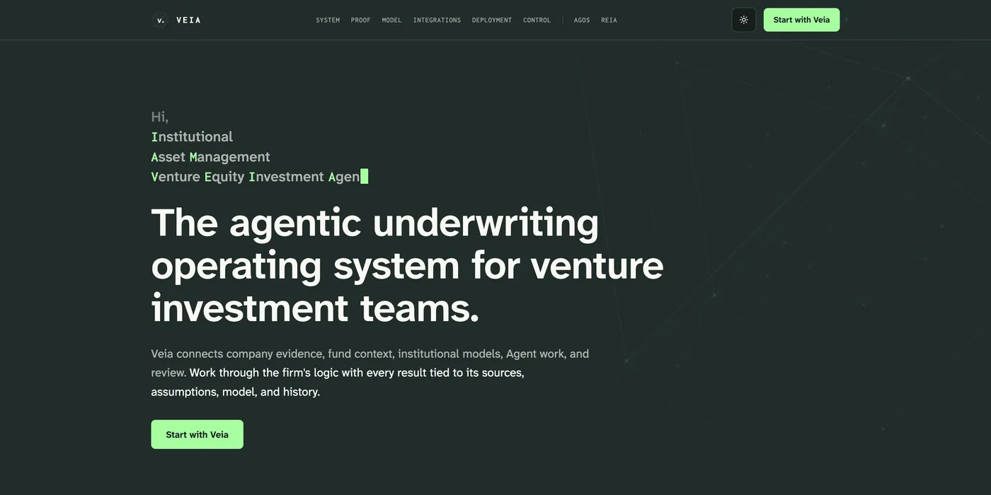 Veia agentic underwriting platform